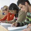 Three Students Taking a Test